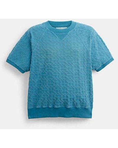 COACH Sun Faded Signature Sweatshirt - Blue