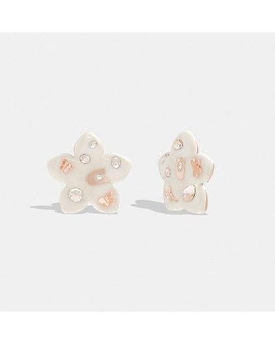 COACH Wildflower Resin Stud Earrings - Pink