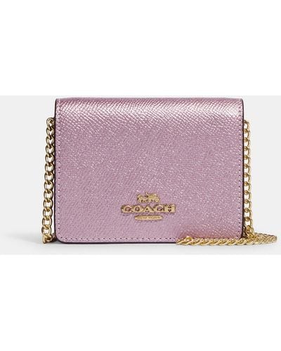 COACH Mini Wallet On A Chain - Purple