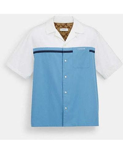 COACH Scout Shirt In Organic Cotton - Blue