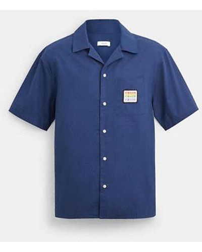 COACH Camp Shirt With Patches - Blue