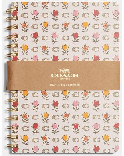 COACH Notebook With Badlands Floral Print - Natural