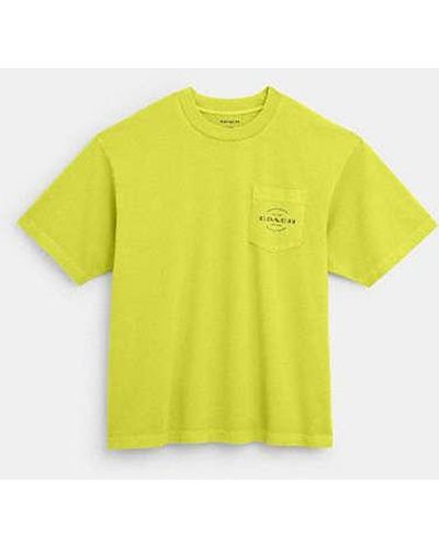 COACH Pocket T Shirt - Yellow