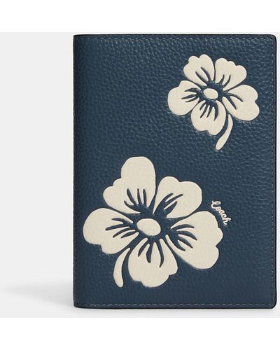 COACH Passport Case With Aloha Floral Print - Blue
