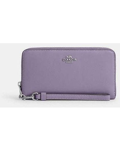 COACH Long Zip Around Wallet - Purple