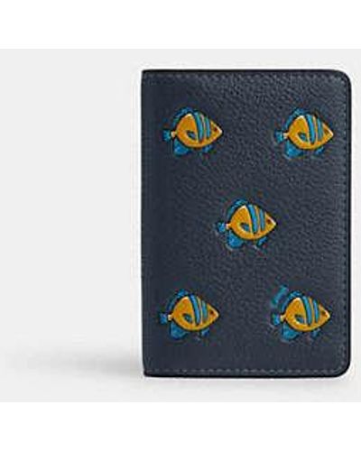 COACH Id Wallet With Fish Print - Black