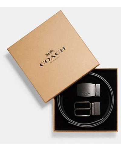 COACH Boxed Plaque And Harness Buckle Cut To Size Reversible Belt, 38 Mm - Black