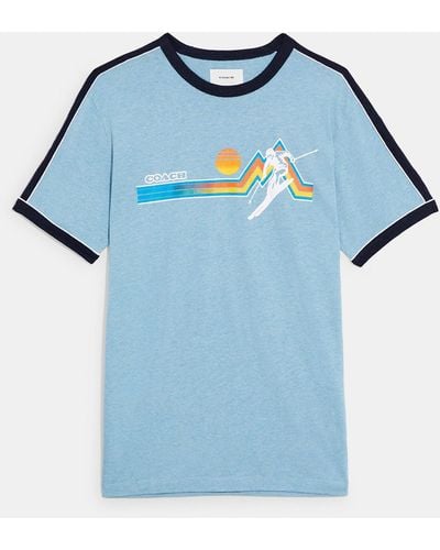 COACH Ski Boxy T Shirt - Blue
