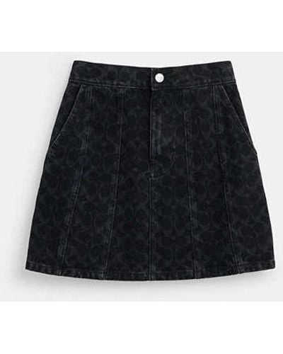 COACH Black Signature Denim Skirt