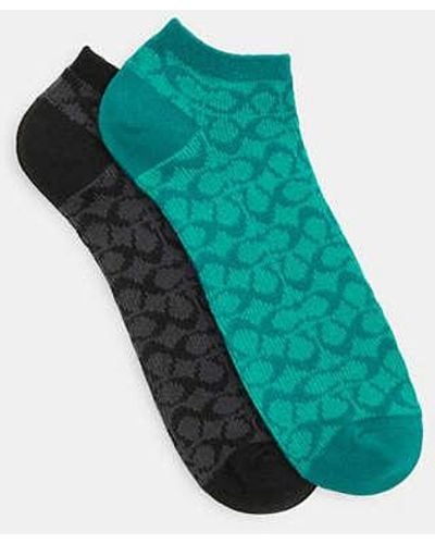 COACH Signature Ankle Socks - Black
