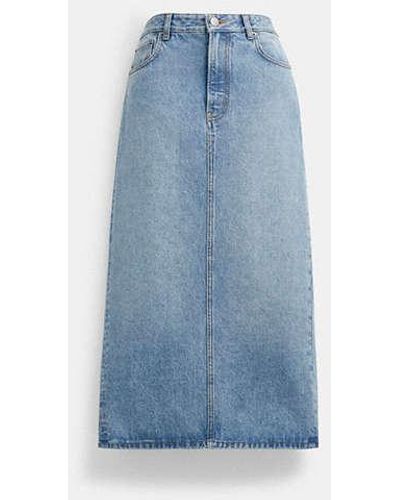 COACH Long Denim Skirt - Blue