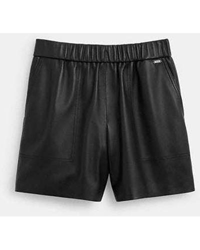 COACH Leather Shorts - Black