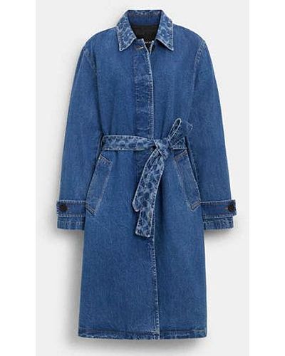 COACH Denim Trench - Blue