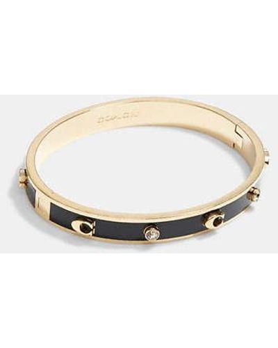 COACH Signature And Stone Hinged Bangle - Metallic