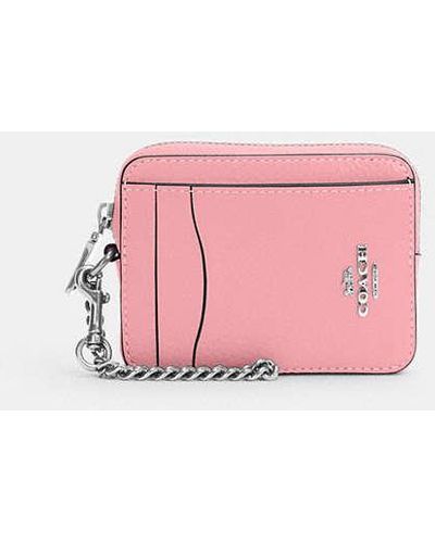 COACH Zip Card Case - Pink