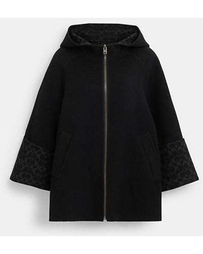 double face wool cape coach