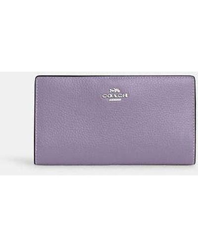 COACH Slim Zip Wallet - Purple