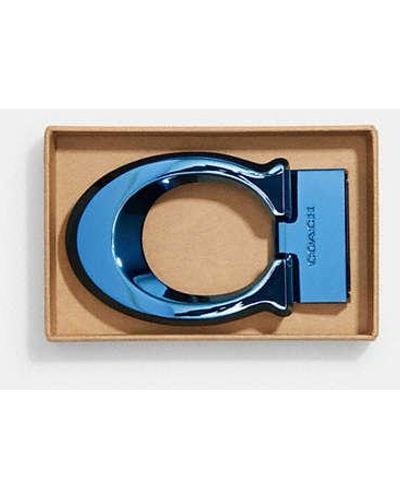 COACH Boxed Sculpted Signature Belt Buckle - Blue