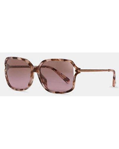 COACH Metal Open Frame Sunglasses - Brown