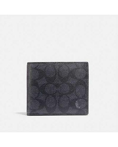 COACH Coin Wallet In Signature Canvas - Black