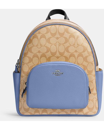 COACH Court Backpack In Signature Canvas - Blue