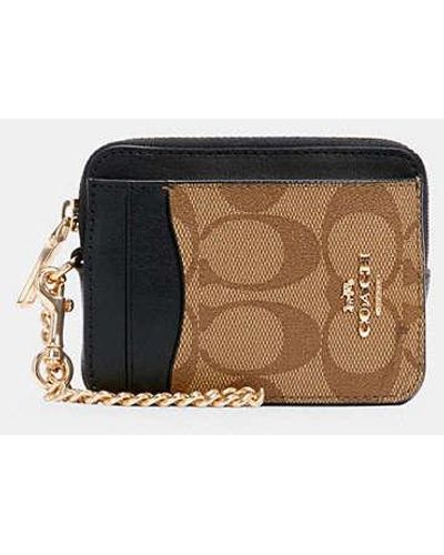 COACH Zip Card Case - Black