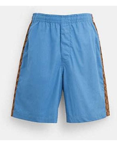 COACH Signature Colorblock Drawstring Shorts - Blue