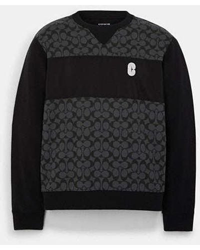 COACH Signature Crewneck Sweatshirt - Black