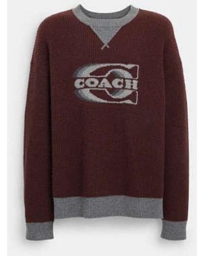 COACH Gradient Signature Crewneck Sweater - Black