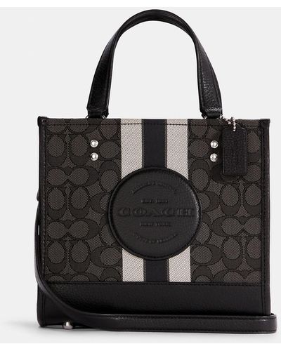 COACH Dempsey Tote 22 In Signature Jacquard With Stripe And Coach Patch - Black