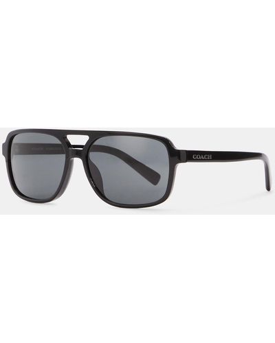 COACH Signature Pilot Sunglasses - Black