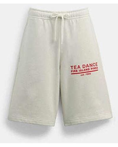 COACH Shorts With Tea Dance Graphic - Black