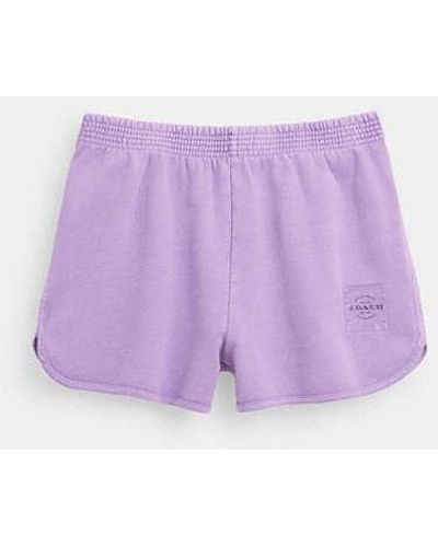 COACH Garment Dye Retro Sweatshorts - Purple