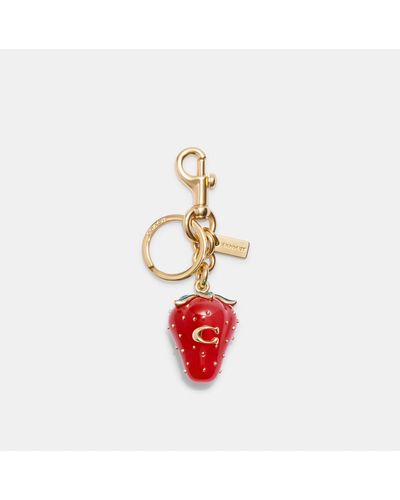 COACH Strawberry Bag Charm - Red