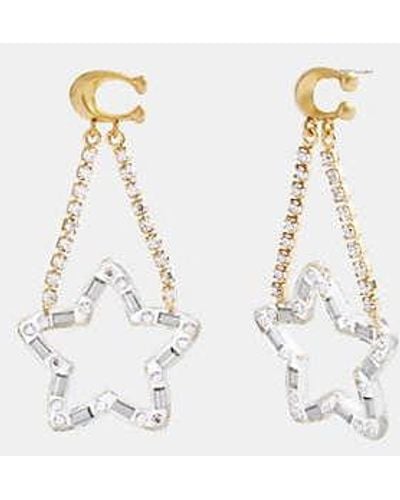 COACH Signature Star Statement Earrings - White