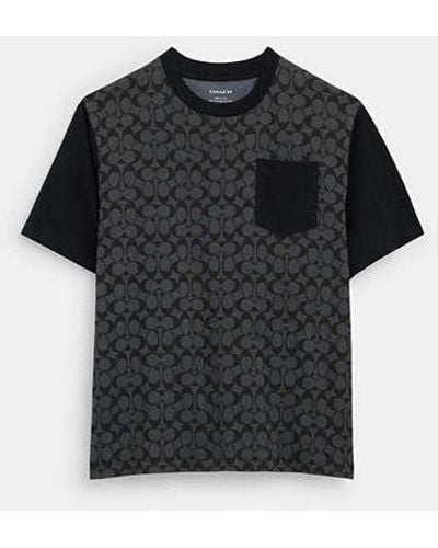 COACH Signature T-shirt In Organic Cotton - Black