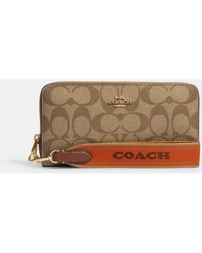 COACH®  Long Zip Around Wallet With Coach Heritage