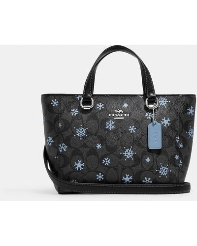 COACH Alice Satchel In Signature Canvas With Snowflake Print - Black