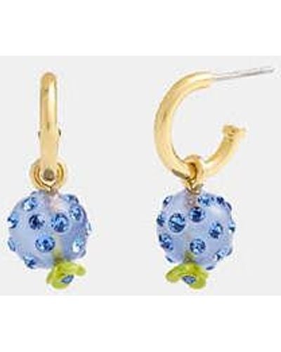 COACH Blueberry Charm Huggie Earrings - Black