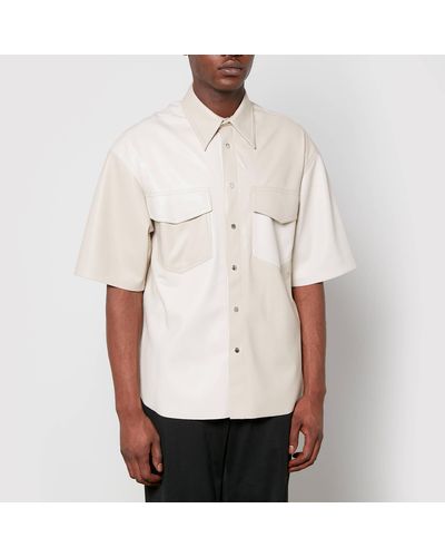 Nanushka Rens Two-tone Faux Leather Shirt - Natural