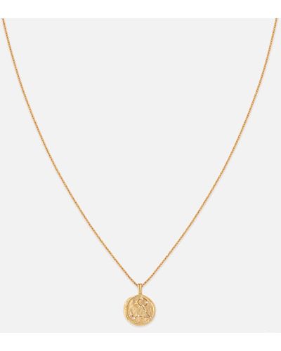 Astrid & Miyu Pisces Zodiac 18-karat Gold-plated Sterling Silver Necklace - Metallic