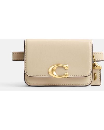 COACH Bandit Luxe Refined Calf Leather Card Belt Bag - Natural