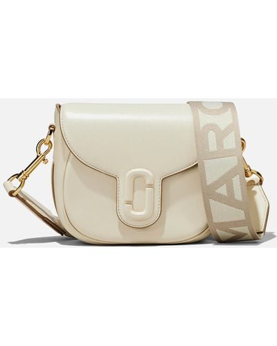 Marc Jacobs The Small Leather Covered J Marc Saddle Bag - Natural