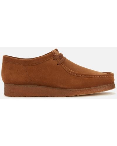 Clarks Suede Wallabee Shoes - Brown