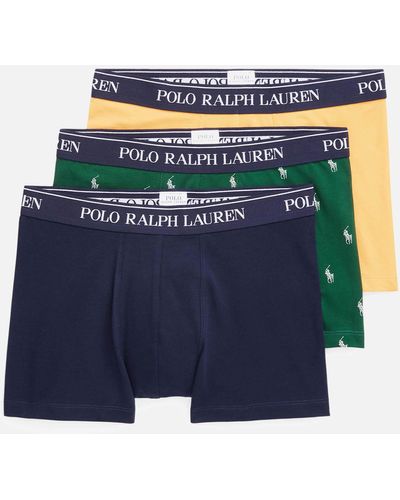 Polo Ralph Lauren Three-pack Cotton-blend Jersey Boxer Trunks - Blue