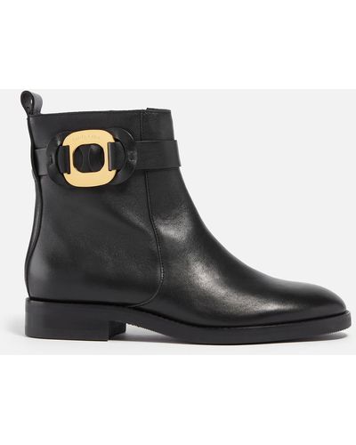 See By Chloé ‘Chany’ Leather Ankle Boots - Black
