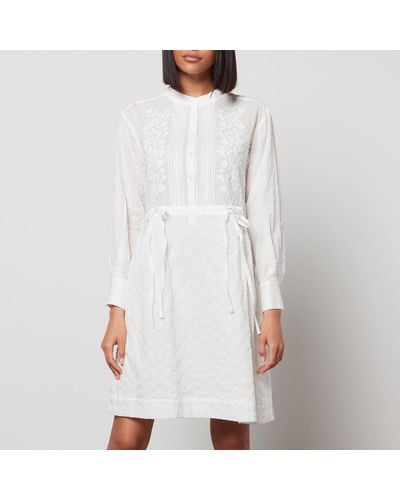 See By Chlo See By Chloe Lace Up Shirt Dress in Natural Lyst