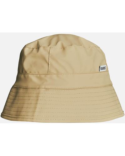 Rains Waterproof Faux Leather Bucket Hat - Natural