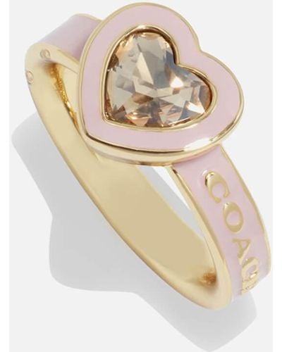 COACH Charming Crystals Gold-plated Ring - Metallic