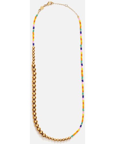 Anni Lu Maybe Baby 18-karat Gold-plated Beaded Necklace - White